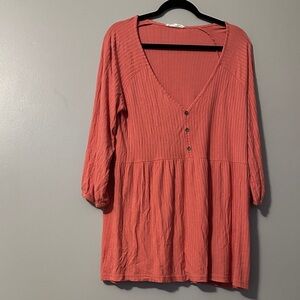 Jane and Delancey Coral Buttoned Tunic